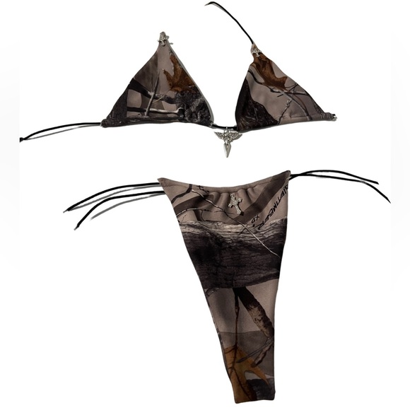 Custom Made True Timber Realtree Camo Camouflage Cross Angel Bikini - Picture 2 of 3